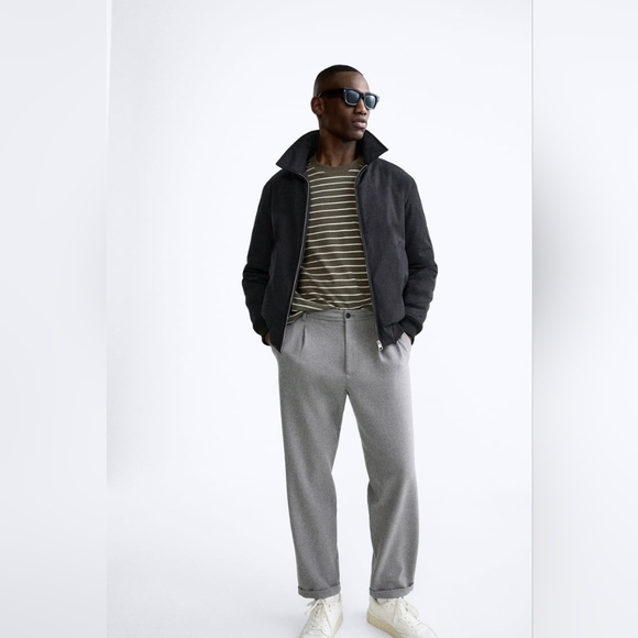 NWT Zara Grey Pleated Trousers - Picture 5 of 15